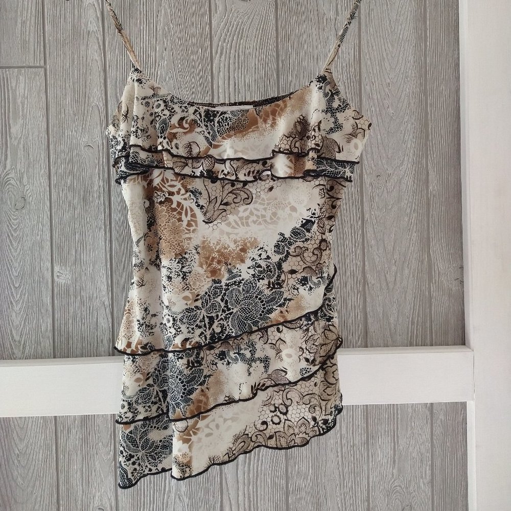 Dressy tank top, ruffle tank, flowy tank